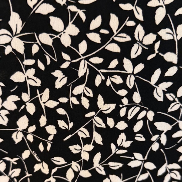 MSK Black and White Leaf Print Midi Dress - Picture 4 of 7